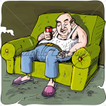 cartoon-of-lazy-drinking-man-on-couch-tv-remote